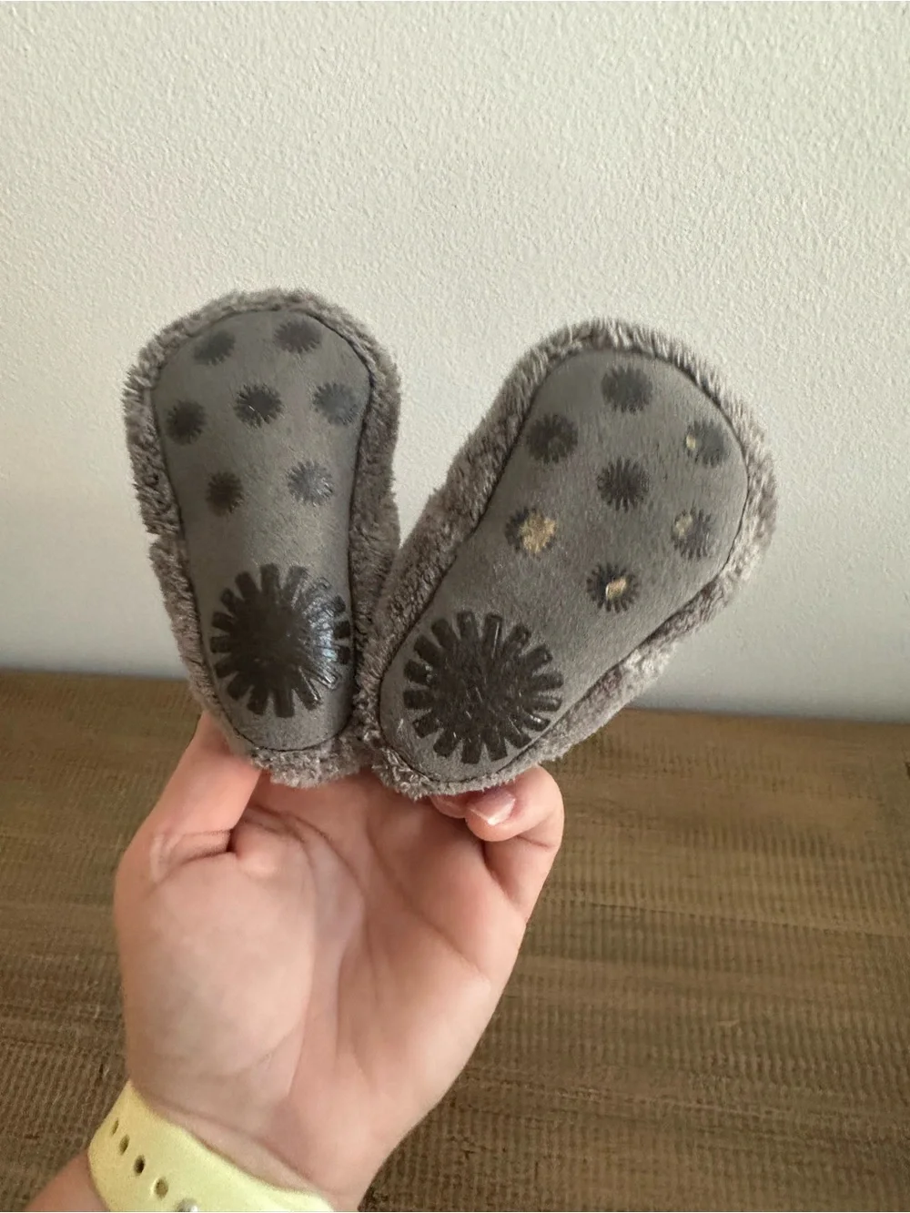 UGG Baby Soft Fuzzy Gray Bootie Slippers